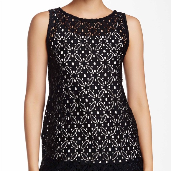 Kensie Open Back Lace Knit Top - Picture 1 of 4